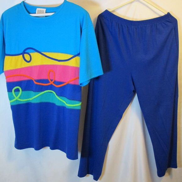 Barbara Gerwit dark blue two piece set – top and pants  X - Picture 1 of 5
